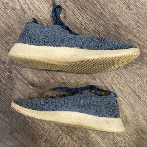 ALLBIRDS The Wool Runners Blue Heathered Wool Sneakers - Picture 5 of 10